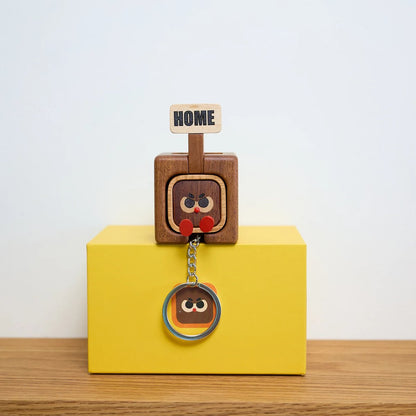 Magnetic Solid Wood Keychain❤️Hand-carved and assembled