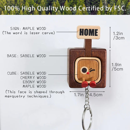 Magnetic Solid Wood Keychain❤️Hand-carved and assembled