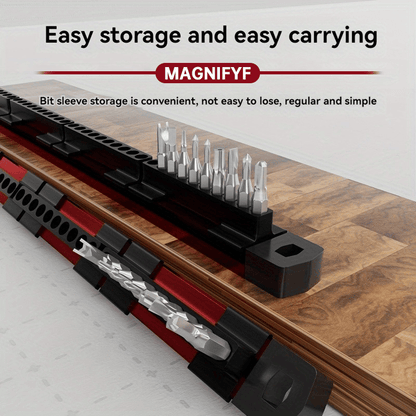 Pro-Series Aluminum Magnetic Hex Bit Organizer | 40-Slot 1/4" Drive Holder