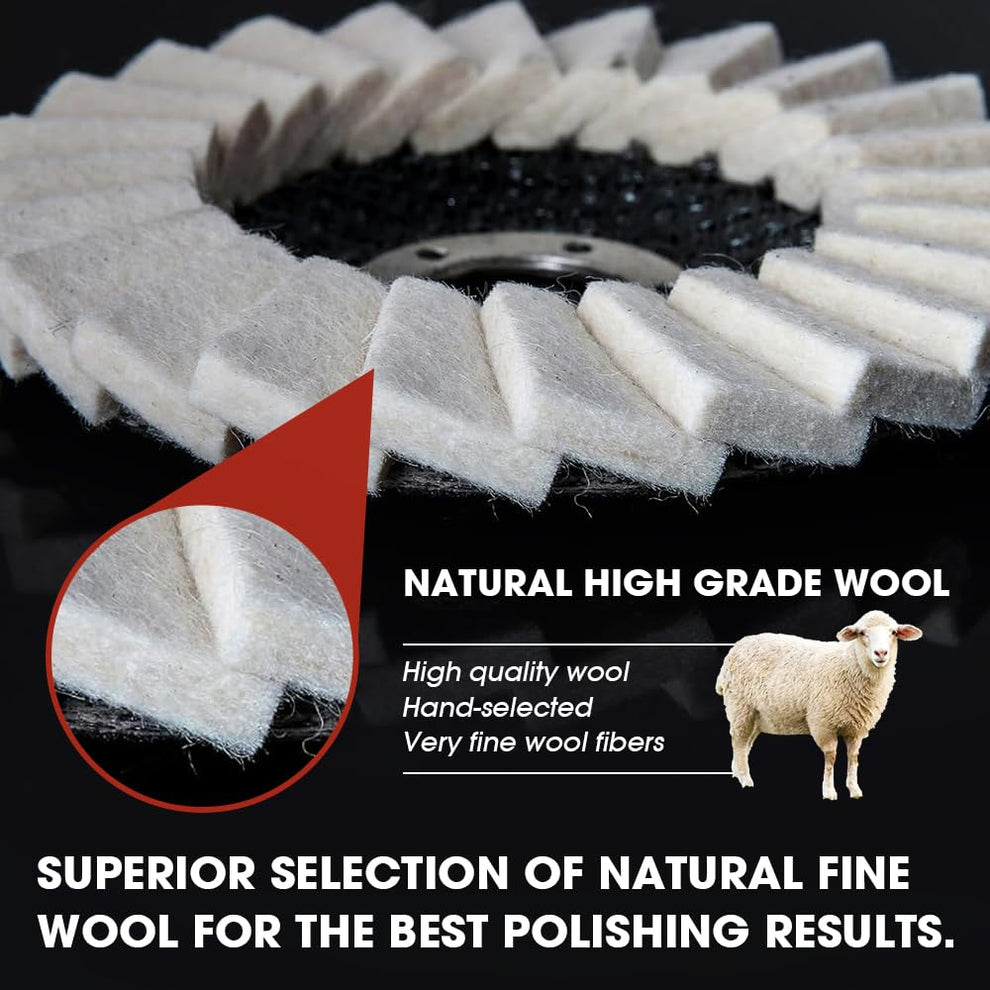3-PCS Wool Felt Flap Polishing Discs – moisland