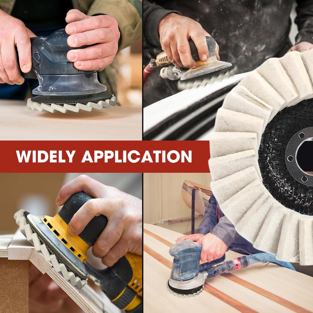 3-PCS Wool Felt Flap Polishing Discs