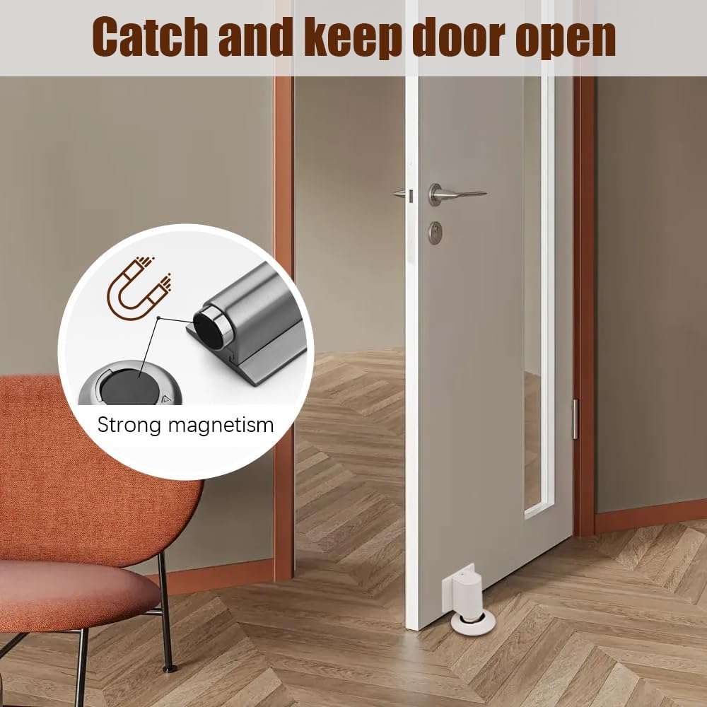 Magnetic Door Stopper: Retractable, No-Drill Holder for Hands-Free Convenience