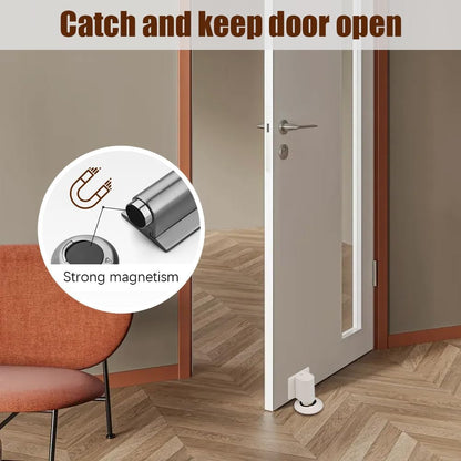 Magnetic Door Stopper: Retractable, No-Drill Holder for Hands-Free Convenience