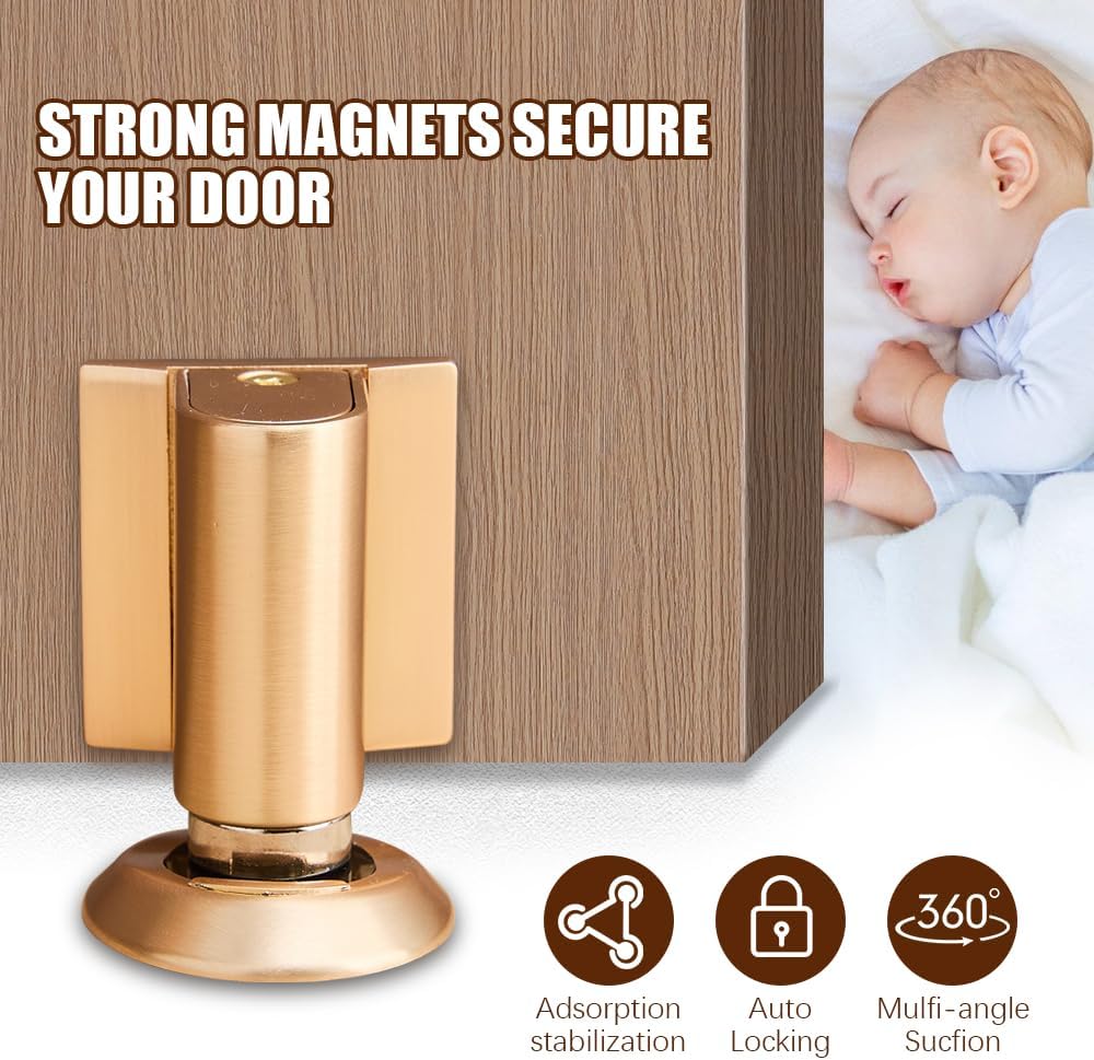 Magnetic Door Stopper: Retractable, No-Drill Holder for Hands-Free Convenience