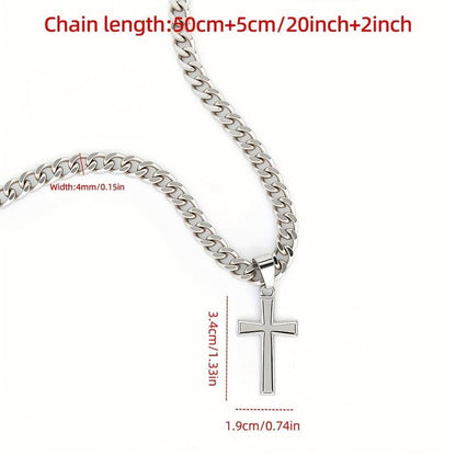 ❤️"To My Son" Stainless Steel Cross Pendant Necklace(🎁Free Gift Box)