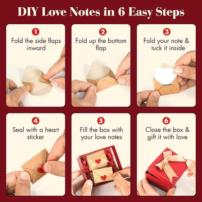 🎁❤️DIY Love Notes Box - Mini Blank Cards & Envelopes for Him Her