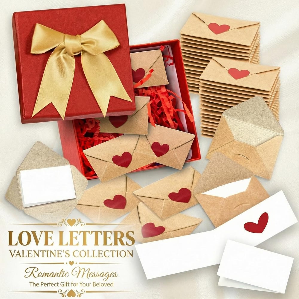 🎁❤️DIY Love Notes Box - Mini Blank Cards & Envelopes for Him Her