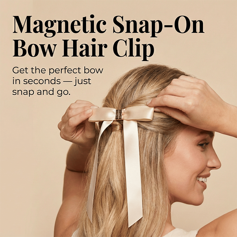 🎀 The "Instant Elegant": Magnetic Snap-On Bow Hair Clip