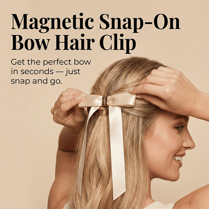 🎀 The "Instant Elegant": Magnetic Snap-On Bow Hair Clip