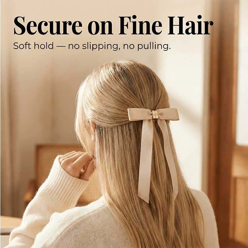 🎀 The "Instant Elegant": Magnetic Snap-On Bow Hair Clip