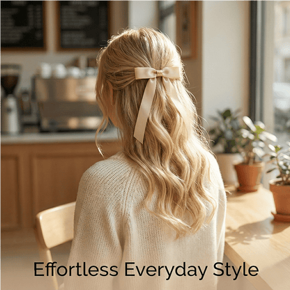 🎀 The "Instant Elegant": Magnetic Snap-On Bow Hair Clip