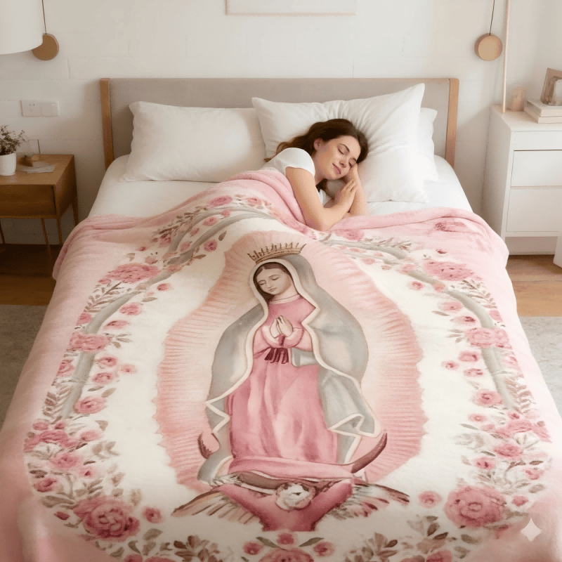Our Lady of Guadalupe Rose Blanket — A Sacred Embrace of Faith & Comfort