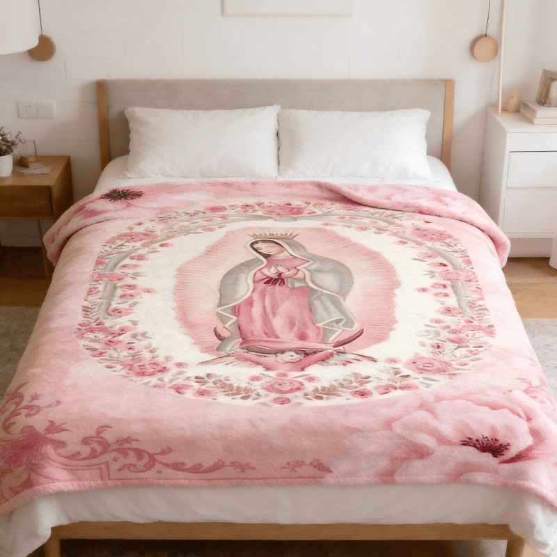 Our Lady of Guadalupe Rose Blanket — A Sacred Embrace of Faith & Comfort