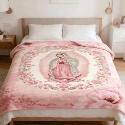Our Lady of Guadalupe Rose Blanket — A Sacred Embrace of Faith & Comfort