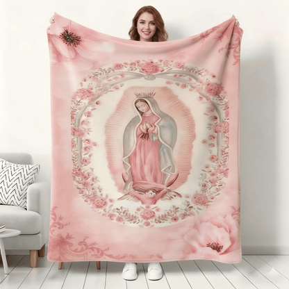Our Lady of Guadalupe Rose Blanket — A Sacred Embrace of Faith & Comfort