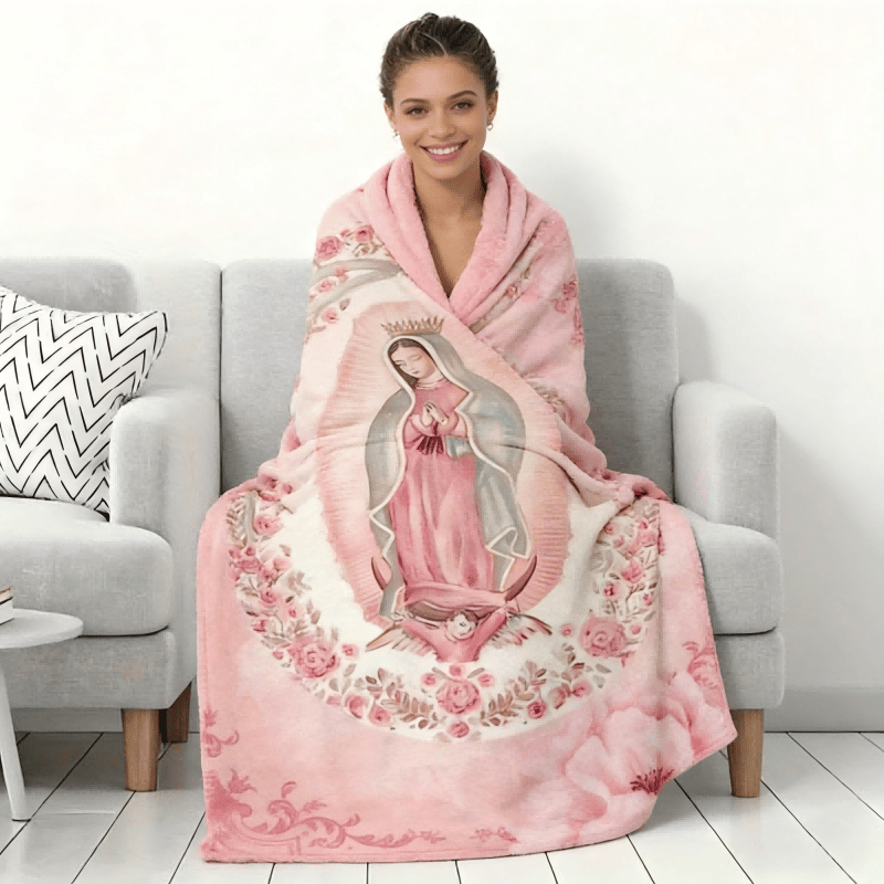 Our Lady of Guadalupe Rose Blanket — A Sacred Embrace of Faith & Comfort