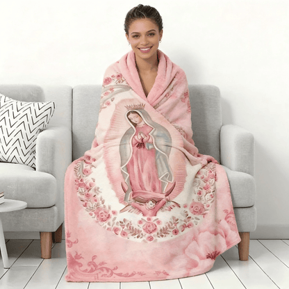 Our Lady of Guadalupe Rose Blanket — A Sacred Embrace of Faith & Comfort