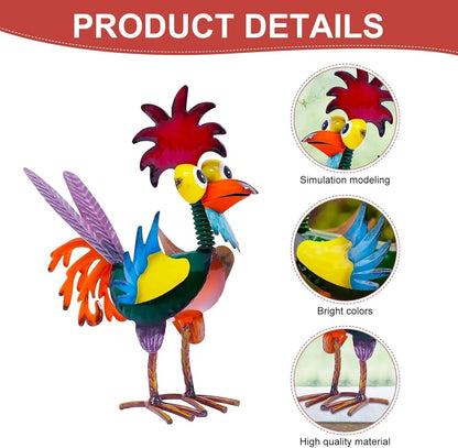 🐓 Metal-Rooster Outdoor Statue