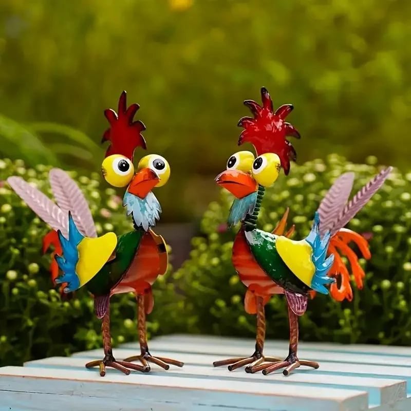 🐓 Metal-Rooster Outdoor Statue