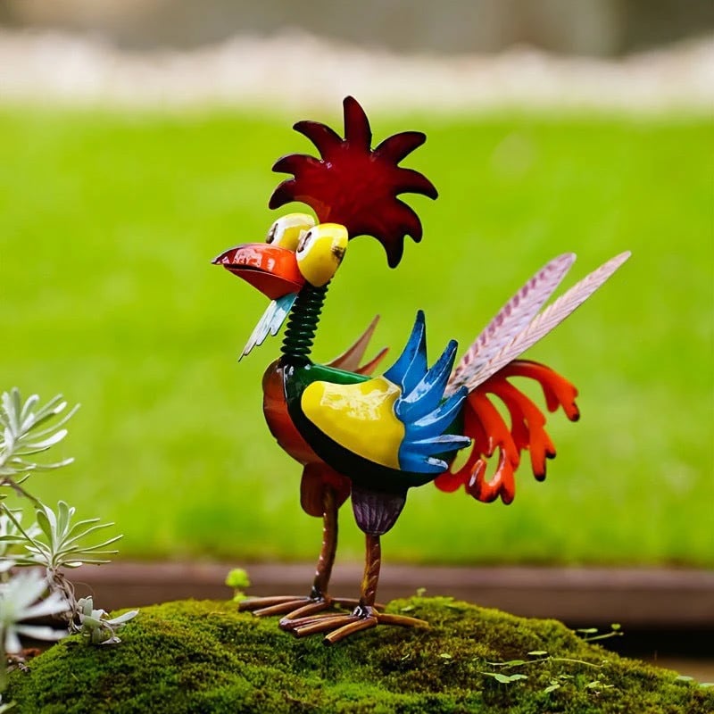 🐓 Metal-Rooster Outdoor Statue