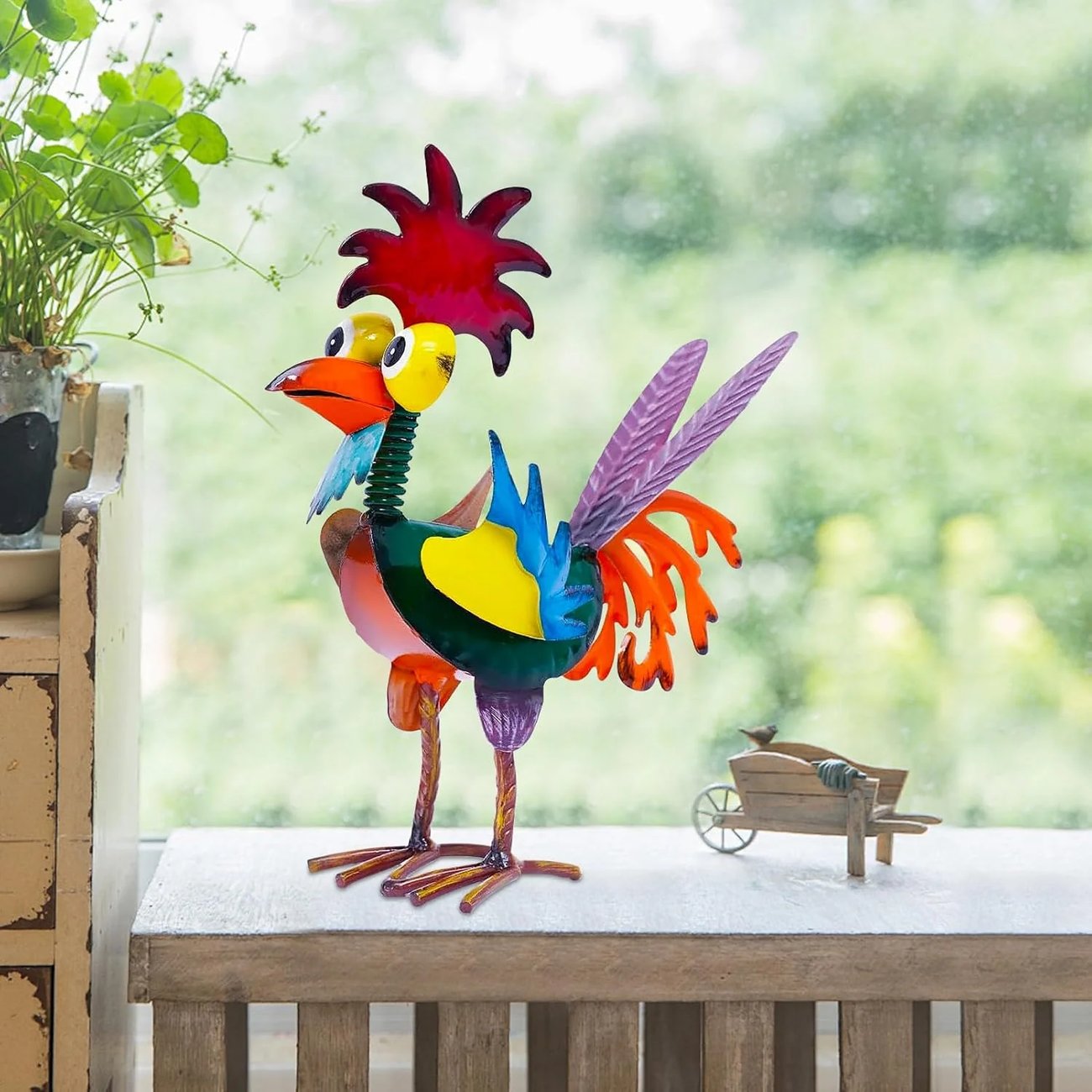 🐓 Metal-Rooster Outdoor Statue