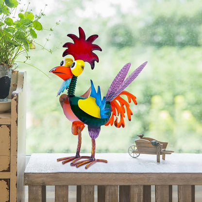 🐓 Metal-Rooster Outdoor Statue