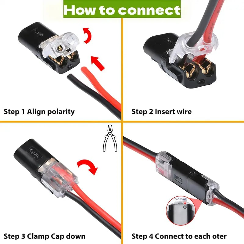 🎁Last Day Promotion 49% OFF🔥Double-Wire Plug-in Connector Led Light Strip Connectors 2 Pin
