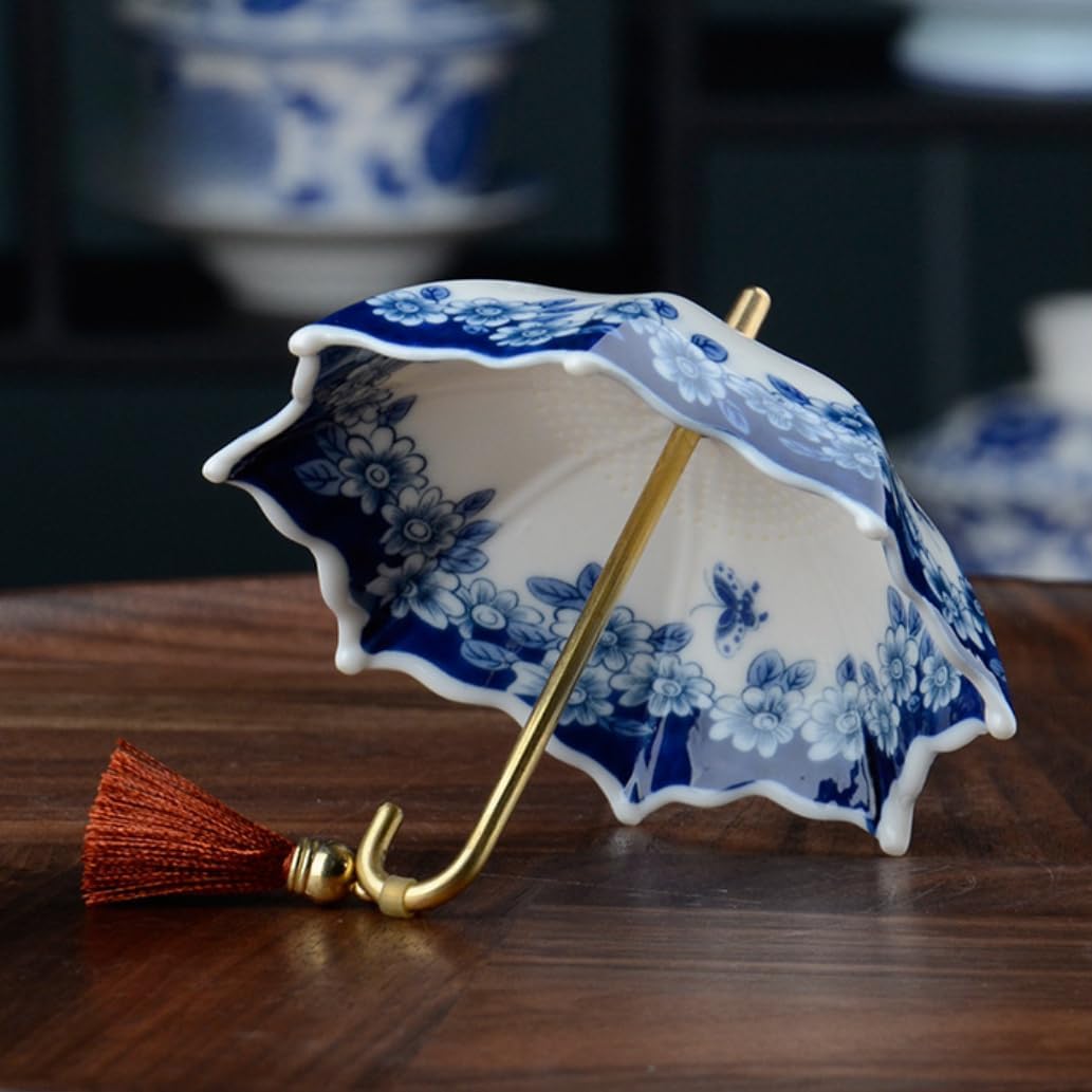 5000-Year Blue and White Porcelain Umbrella Tea Infuser Set