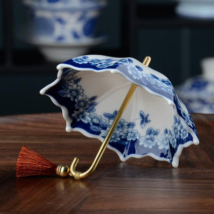 5000-Year Blue and White Porcelain Umbrella Tea Infuser Set