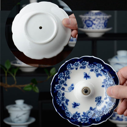 5000-Year Blue and White Porcelain Umbrella Tea Infuser Set
