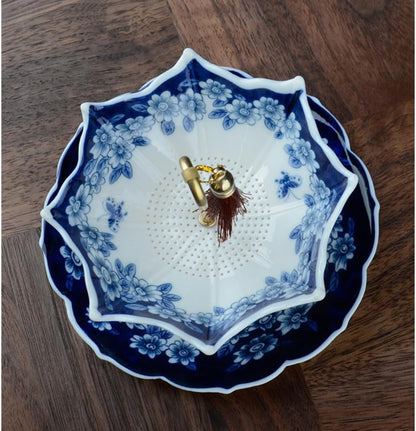 5000-Year Blue and White Porcelain Umbrella Tea Infuser Set