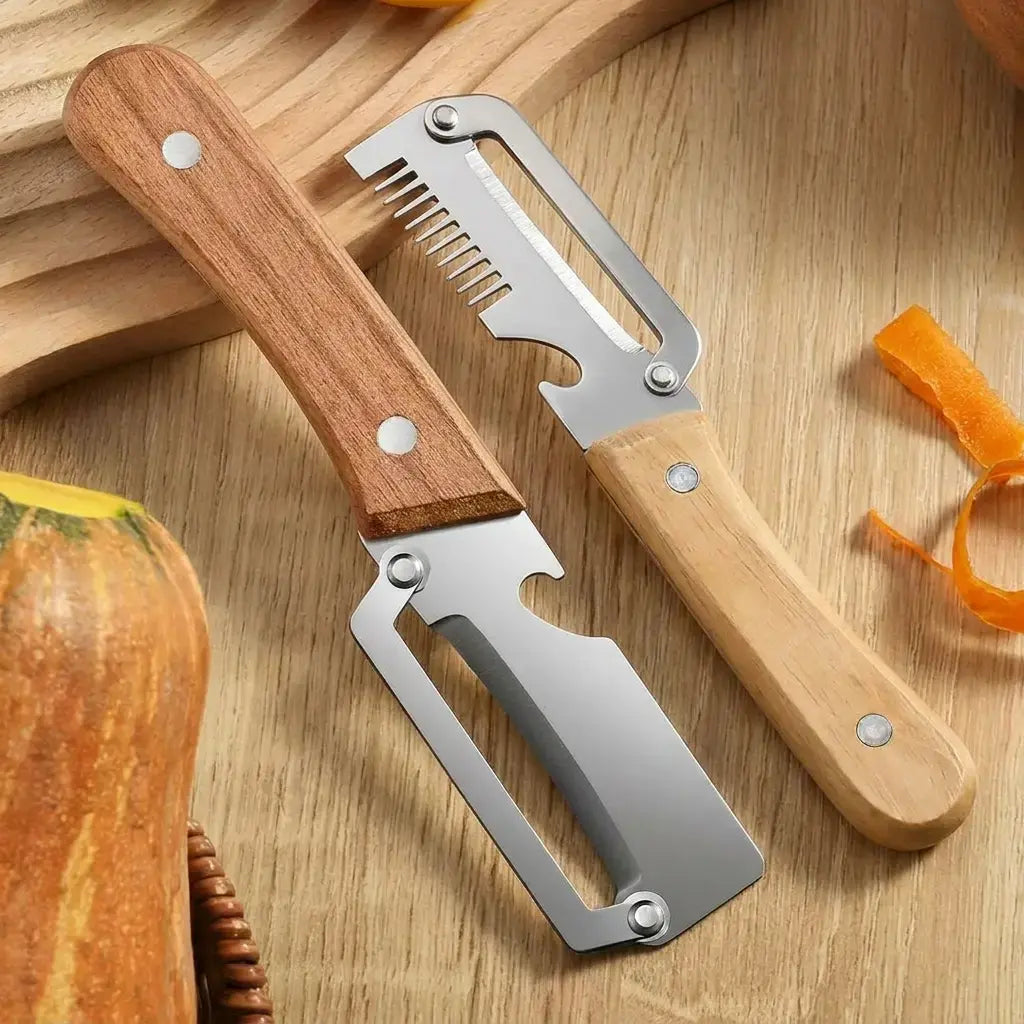 🔥 Last Day 49% OFF✨ Heavy-Duty Stainless Steel Vegetable Peeler with Ergonomic Wooden Handle