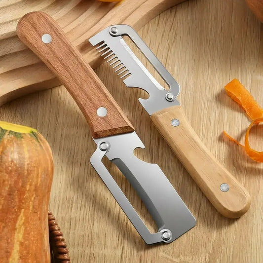 🔥 Last Day 49% OFF✨ Heavy-Duty Stainless Steel Vegetable Peeler with Ergonomic Wooden Handle