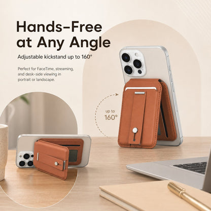 🛡️ MagSafe Smart "Find My" Wallet – Premium Leather Card Holder & Kickstand