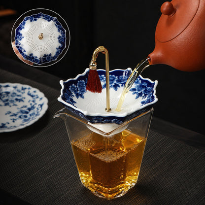 5000-Year Blue and White Porcelain Umbrella Tea Infuser Set