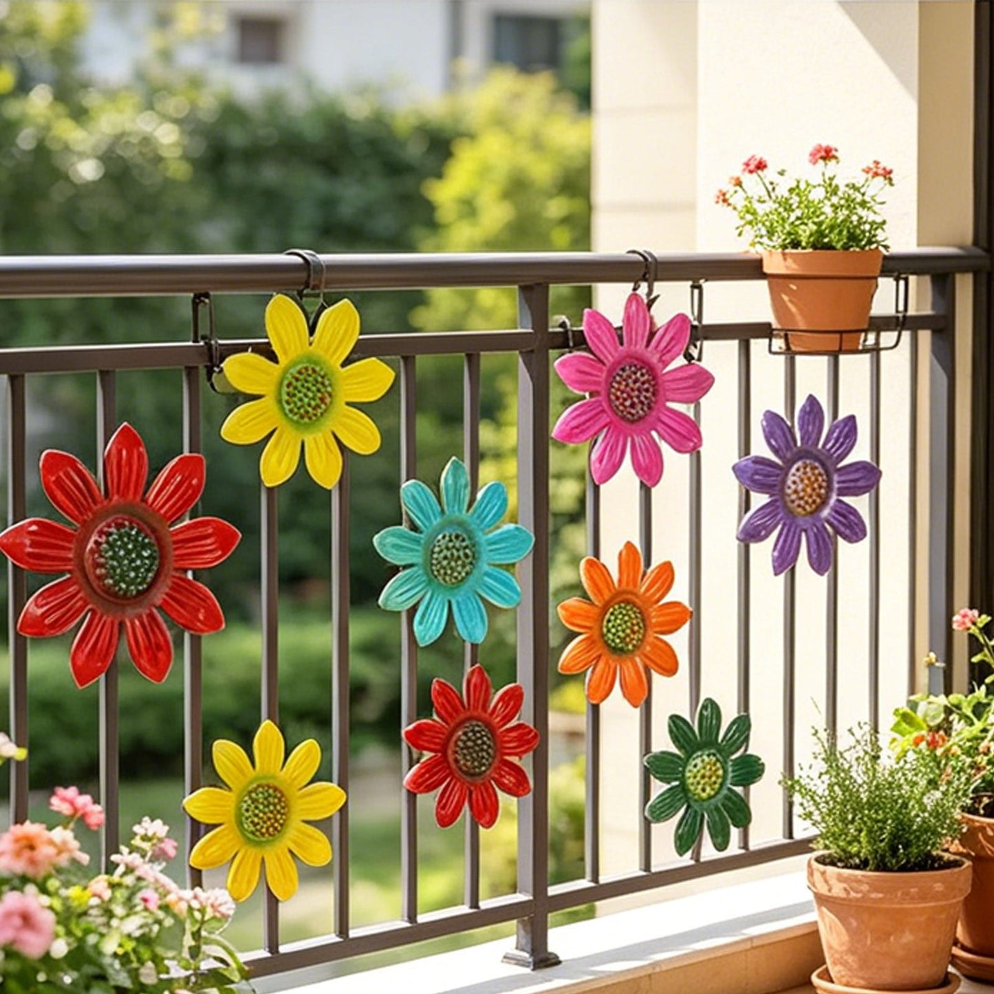 Outdoor Garden Courtyard Iron Daisy