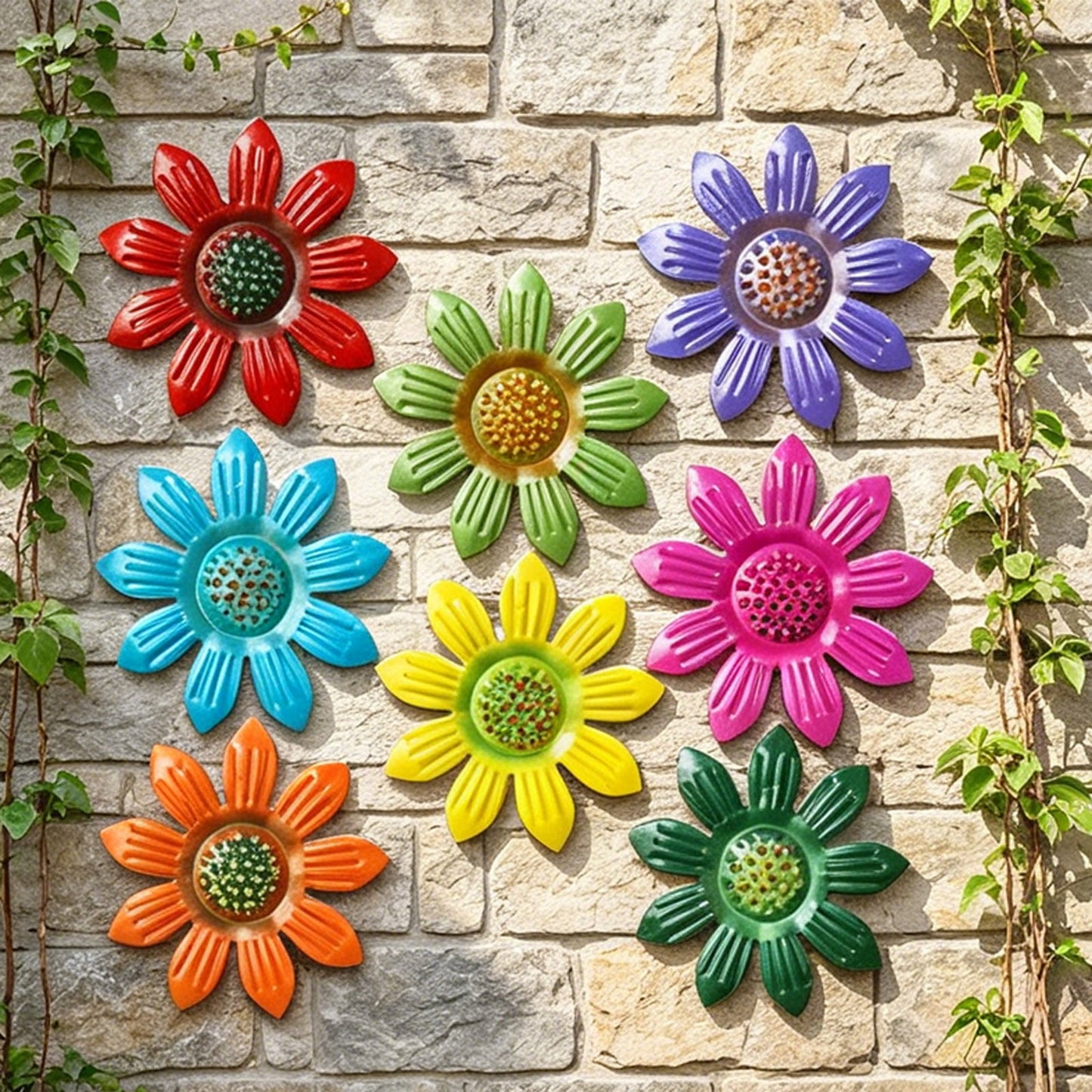 Outdoor Garden Courtyard Iron Daisy