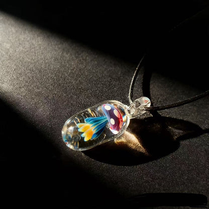 🌊Handmade Fused Glass Jellyfish Necklace