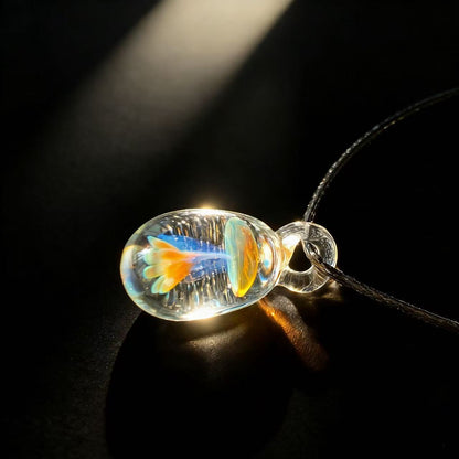 🌊Handmade Fused Glass Jellyfish Necklace