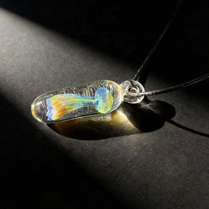 🌊Handmade Fused Glass Jellyfish Necklace