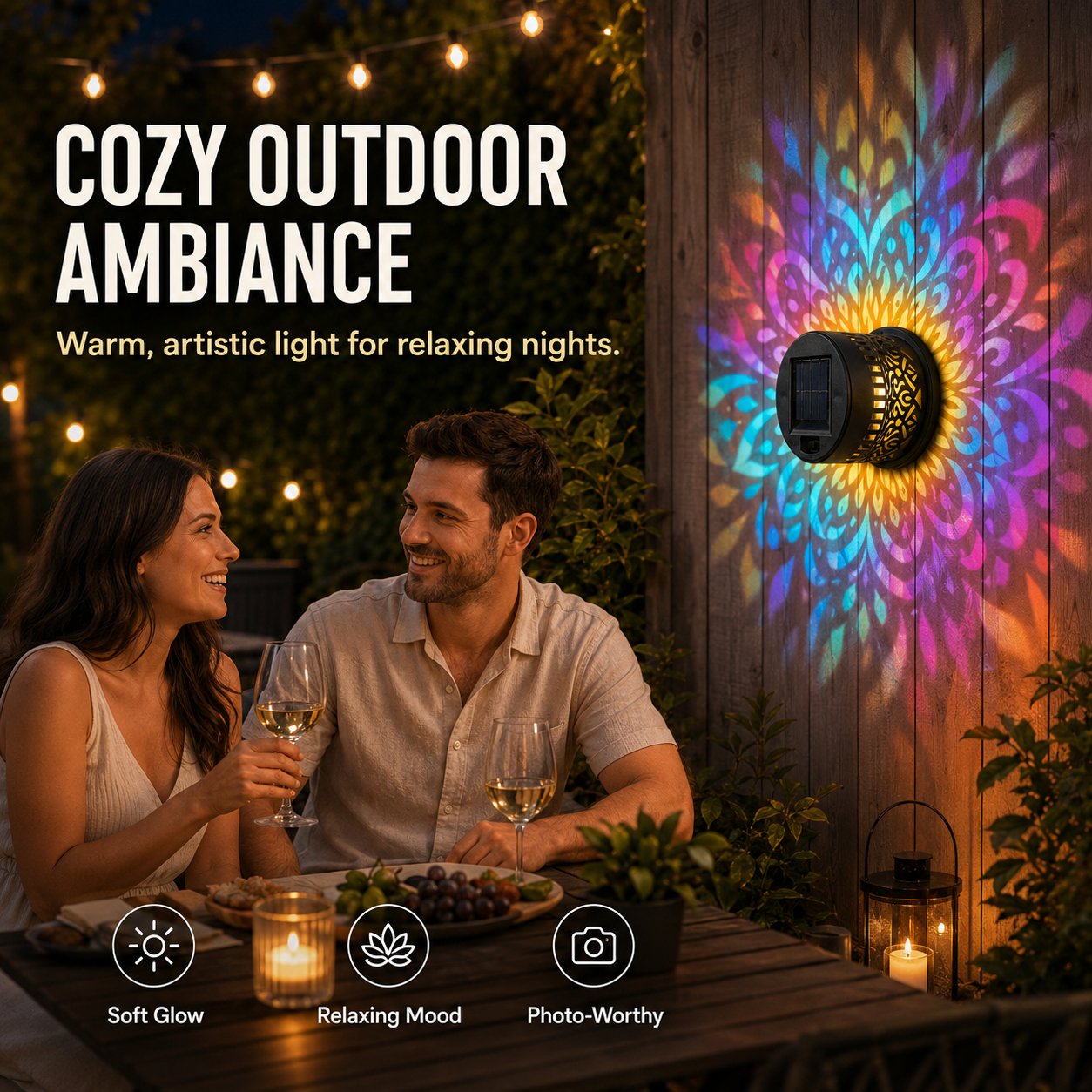 ☀️ Solar Mandala Light for Garden & Patio