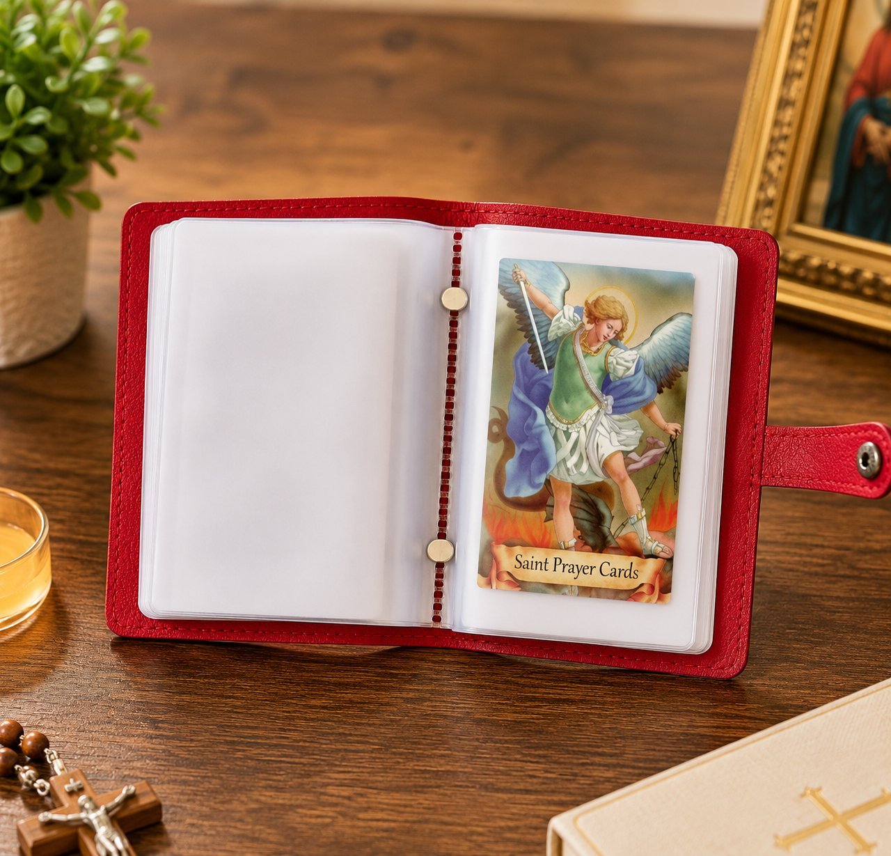 ✝️ Catholic Genuine Leather Holy Card Holder