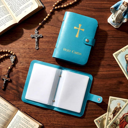 ✝️ Catholic Genuine Leather Holy Card Holder