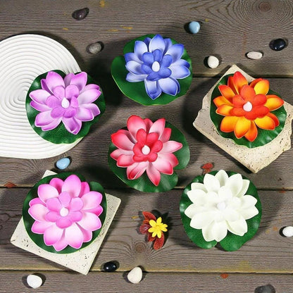 6PCS Floating LED Lotus Flower Lights