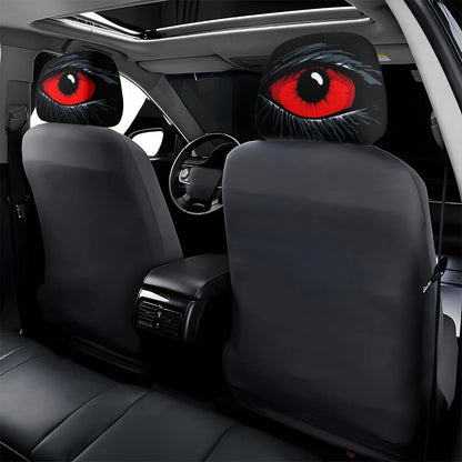 2pcs Red Devil's Eye Car Headrest Covers