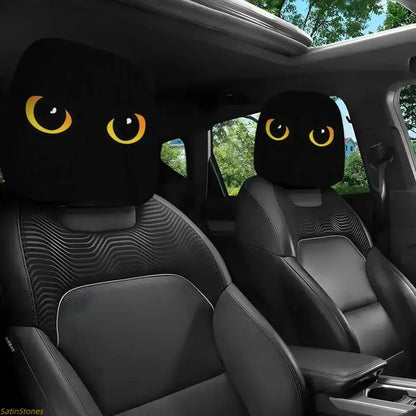 2pcs Red Devil's Eye Car Headrest Covers
