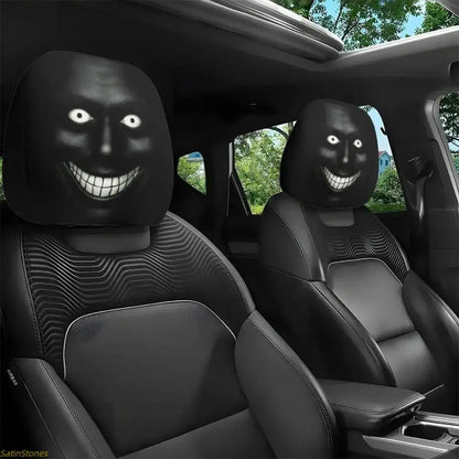 2pcs Red Devil's Eye Car Headrest Covers