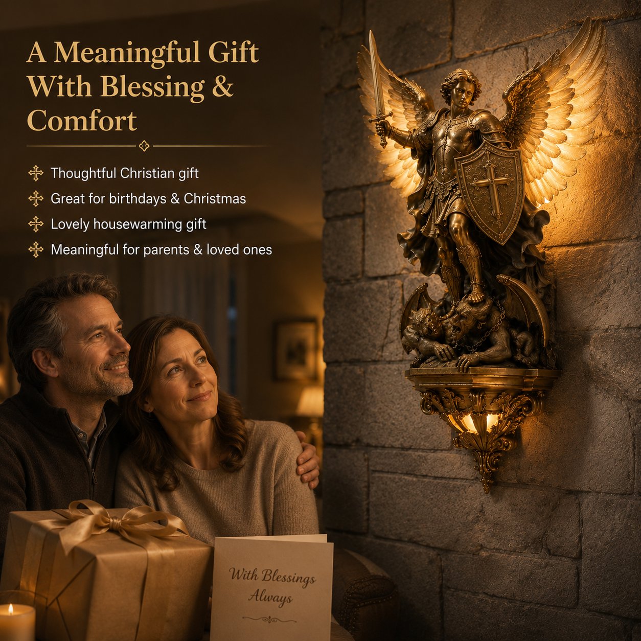 Archangel Michael Wall Lamp – Guardian Of Light & Valor