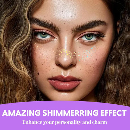Holographic Multicolour Glitter Freckles Face Tattoos（8PCS）