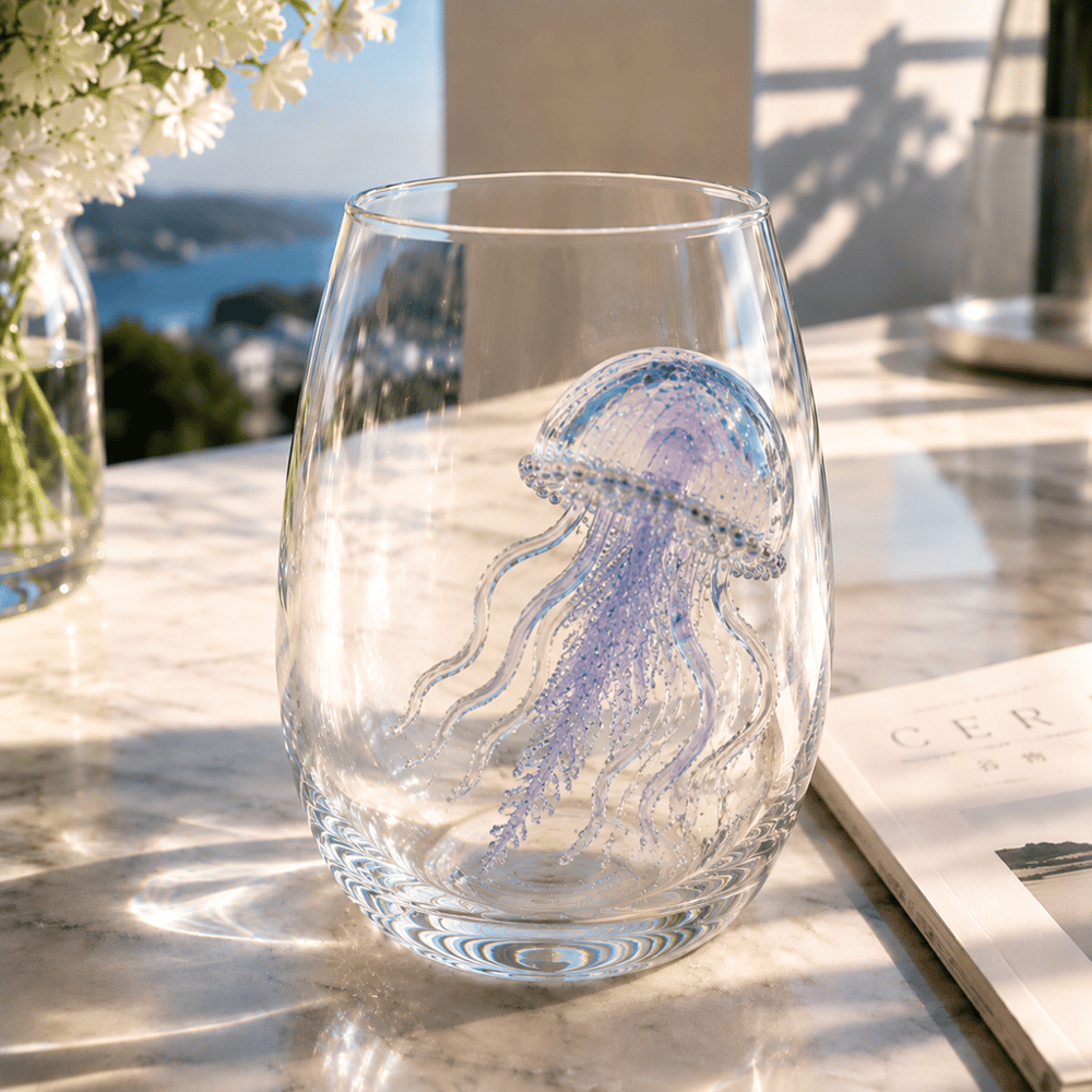 🏆Limited Time Sale 49% OFF🌊🐙Artisanal Blue Ringed Octopus Glassware-Bring the Ocean to Your Glass